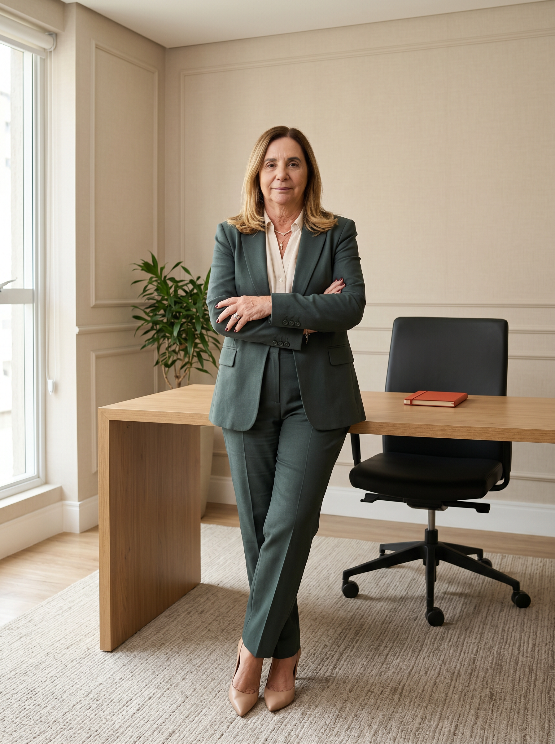 Ângela Camargos em seu escritório